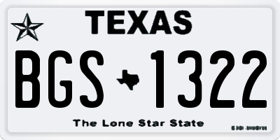 TX license plate BGS1322