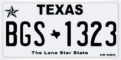 TX license plate BGS1323