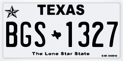 TX license plate BGS1327