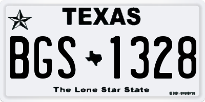 TX license plate BGS1328