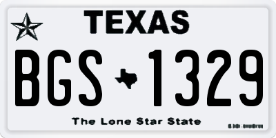 TX license plate BGS1329
