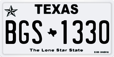 TX license plate BGS1330
