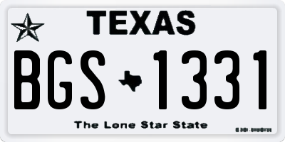 TX license plate BGS1331