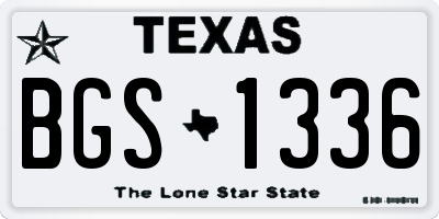 TX license plate BGS1336