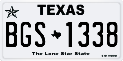 TX license plate BGS1338