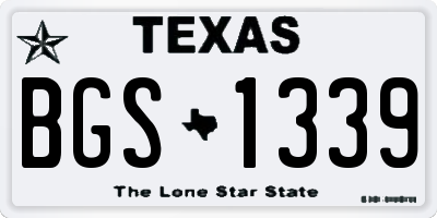 TX license plate BGS1339
