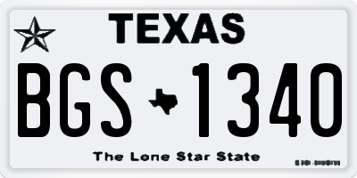 TX license plate BGS1340