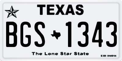 TX license plate BGS1343