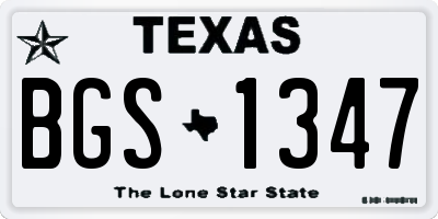 TX license plate BGS1347