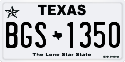 TX license plate BGS1350