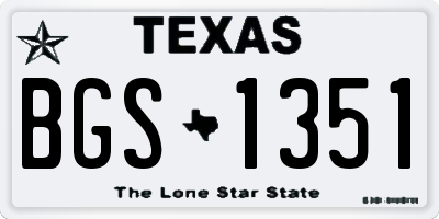 TX license plate BGS1351