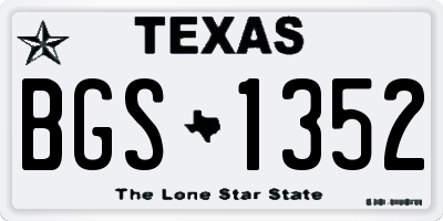 TX license plate BGS1352