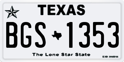TX license plate BGS1353