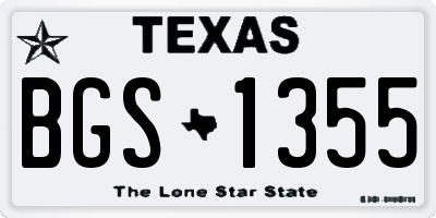 TX license plate BGS1355