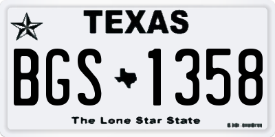 TX license plate BGS1358