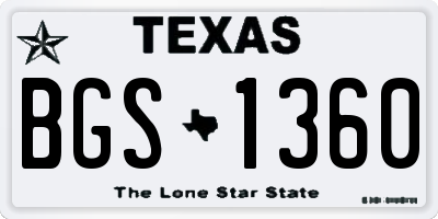 TX license plate BGS1360