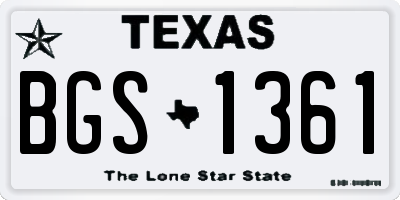 TX license plate BGS1361