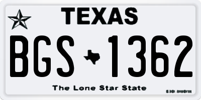 TX license plate BGS1362