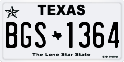 TX license plate BGS1364