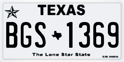 TX license plate BGS1369