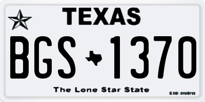 TX license plate BGS1370