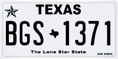 TX license plate BGS1371