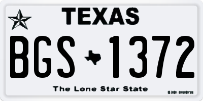 TX license plate BGS1372
