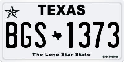 TX license plate BGS1373