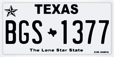 TX license plate BGS1377