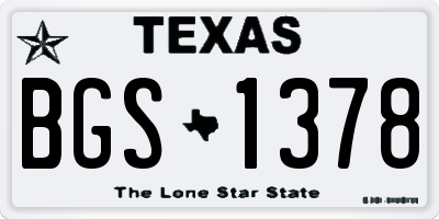 TX license plate BGS1378
