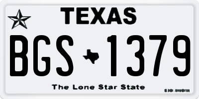 TX license plate BGS1379