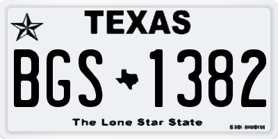 TX license plate BGS1382