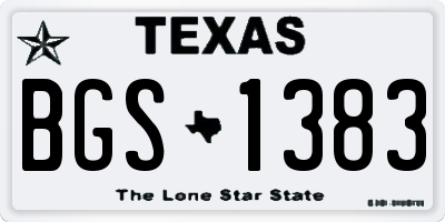 TX license plate BGS1383