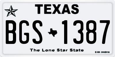 TX license plate BGS1387