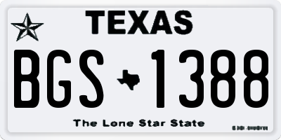 TX license plate BGS1388