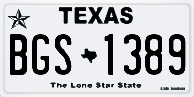 TX license plate BGS1389