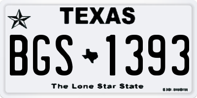 TX license plate BGS1393