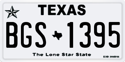 TX license plate BGS1395