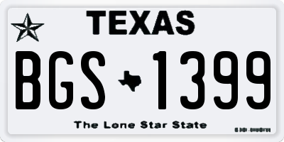 TX license plate BGS1399