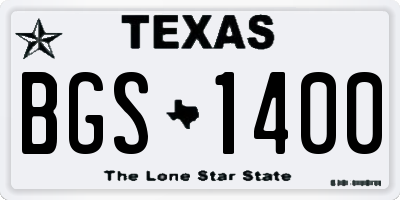 TX license plate BGS1400