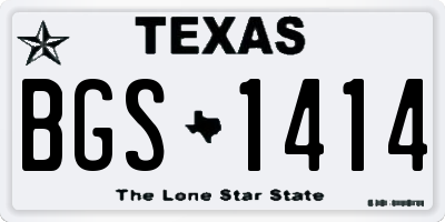 TX license plate BGS1414