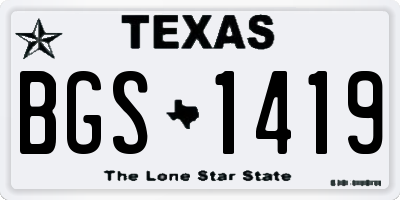 TX license plate BGS1419