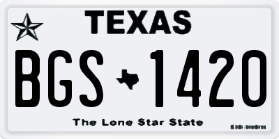 TX license plate BGS1420