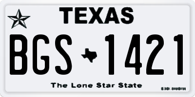 TX license plate BGS1421