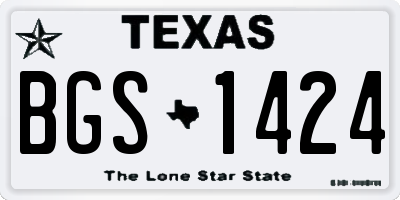 TX license plate BGS1424