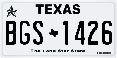 TX license plate BGS1426