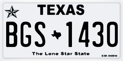 TX license plate BGS1430