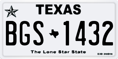 TX license plate BGS1432