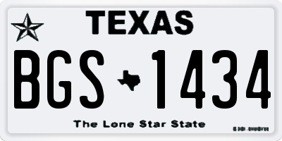 TX license plate BGS1434
