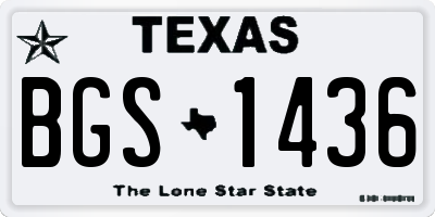 TX license plate BGS1436